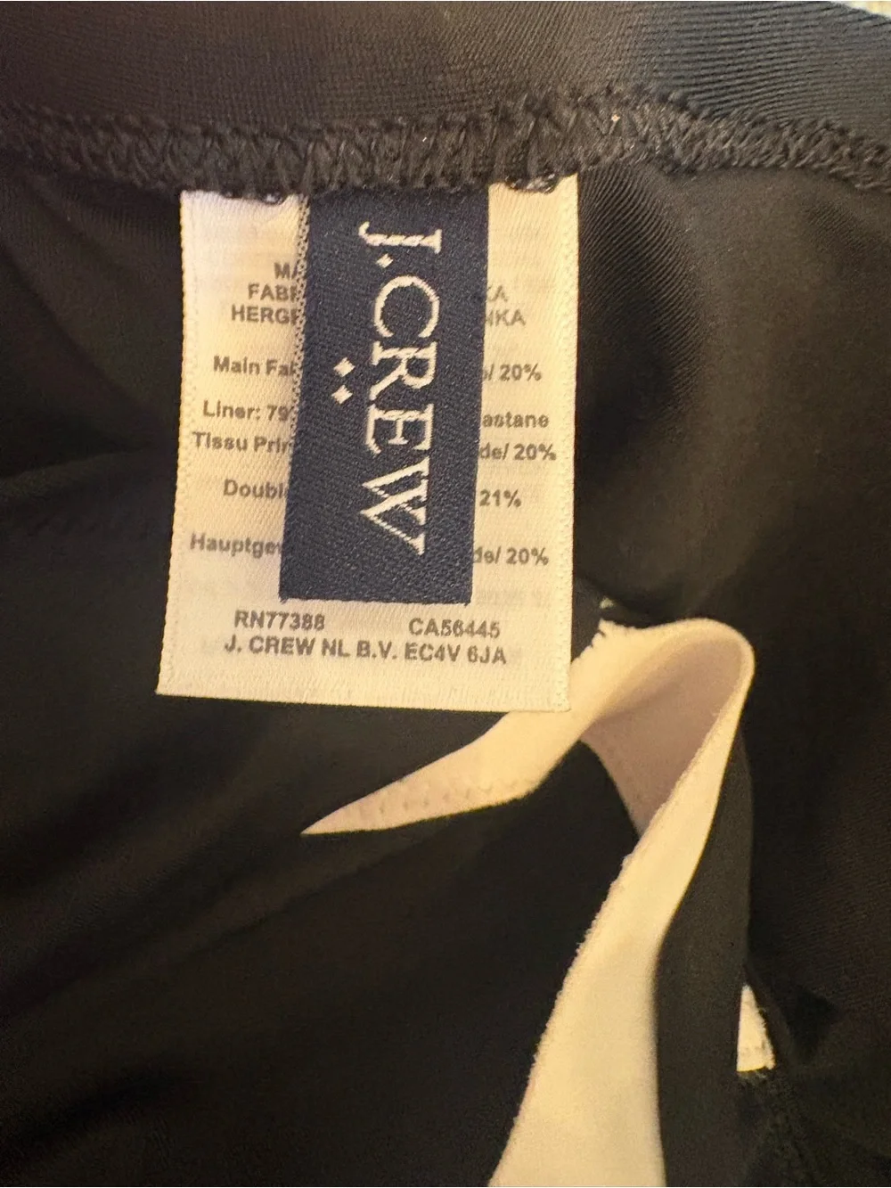J.Crew Scalloped One Piece Swimsuit Black White Halter Ruched Bodice | Size M